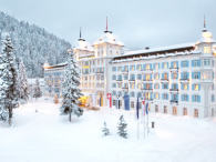 Exterior of the luxury ski spa hotel Kempinski Grand Hotel des Bains in St Moritz, Switzerland - Snow-wise - Best ski hotels in the Alps for traditional alpine luxury