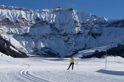 Cross country skier on tracks in Megeve - Snow-wise - Our complete guide to Megève, France - Megève for cross country skiers