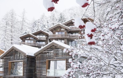 Exterior of luxury 4-star CERVO Mountain Boutique Resort in Zermatt, Switzerland