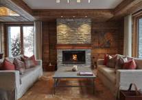 Roaring log fires in private-chalet style accommodation at the 5-star luxury hotel The Capra in Saas-Fee, Switzerland - Snow-wise - Best ski hotels for alpine charm