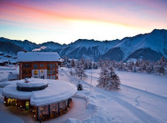 Exterior of the luxury 4-star Hotel Royal in Riederalp, Aletsch Arena, Switzerland, shown by Snow-Wise, with ski-in/ski-out access and panoramic views.