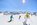 Skiers on the slope in Lech, Austria